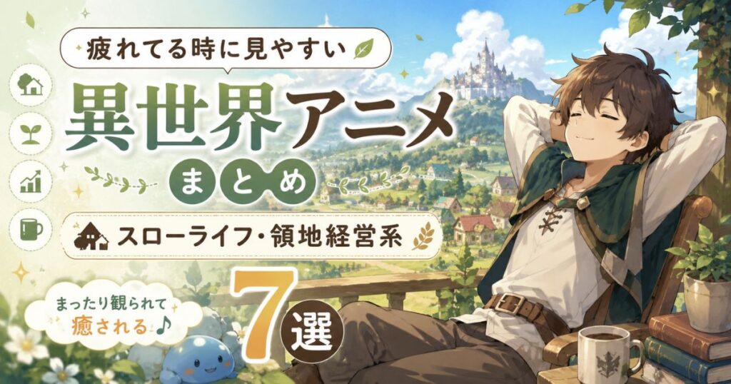 疲れている夜に見やすいスローライフ系異世界アニメのイメージ