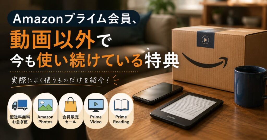 Amazonプライム会員が動画以外で今も使い続けている特典を紹介したアイキャッチ画像