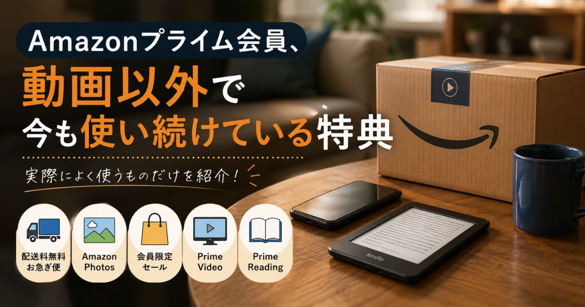 Amazonプライム会員が動画以外で今も使い続けている特典を紹介したアイキャッチ画像