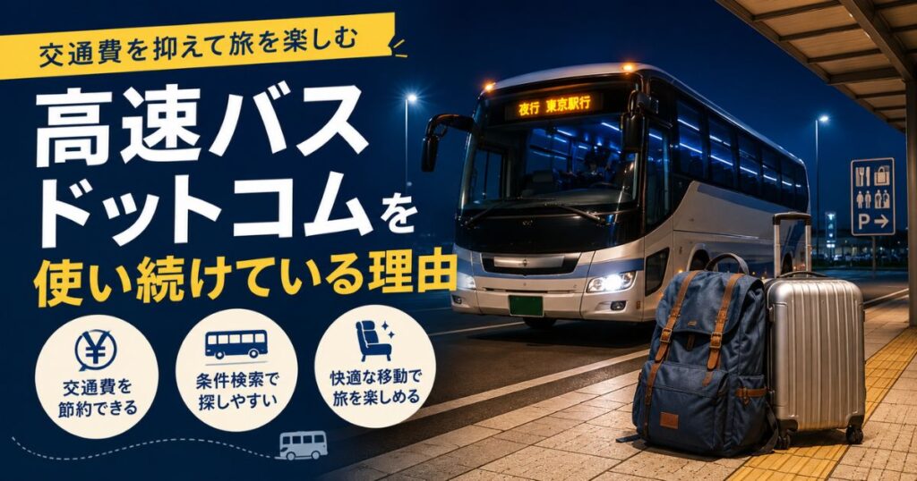 高速バスドットコムを使い続けている理由を紹介するアイキャッチ画像
