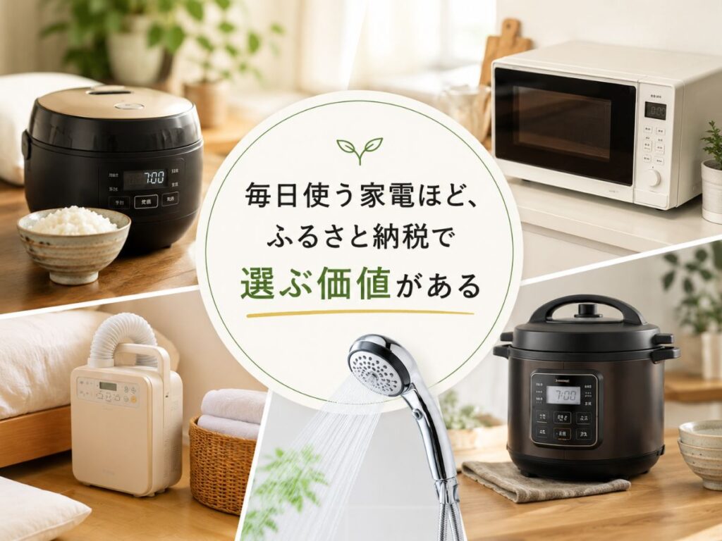 毎日使う家電ほどふるさと納税で選ぶ価値がある実用家電のイメージ