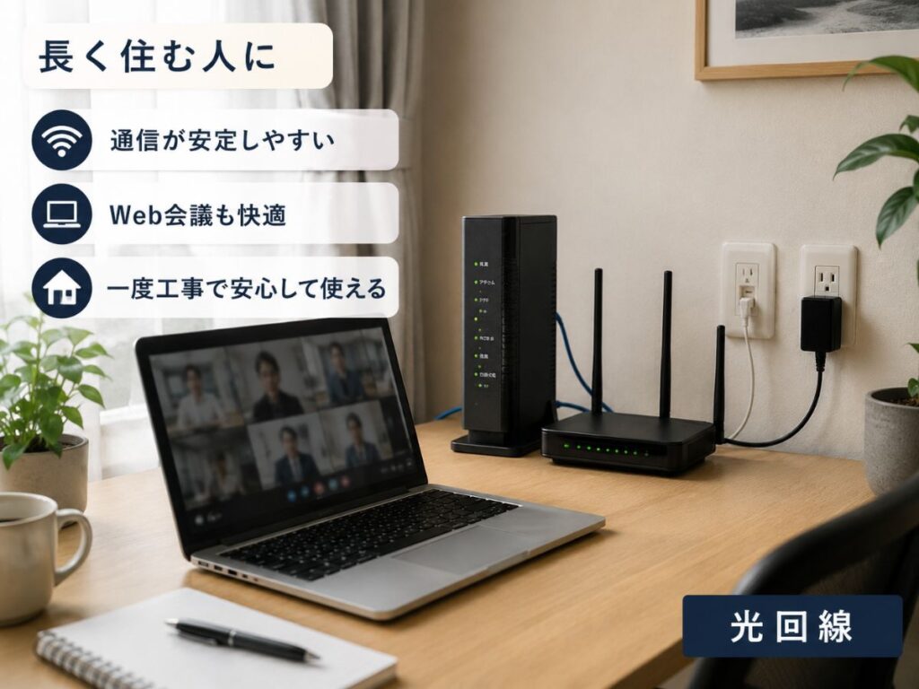 長く住む一人暮らしには光回線がおすすめな理由