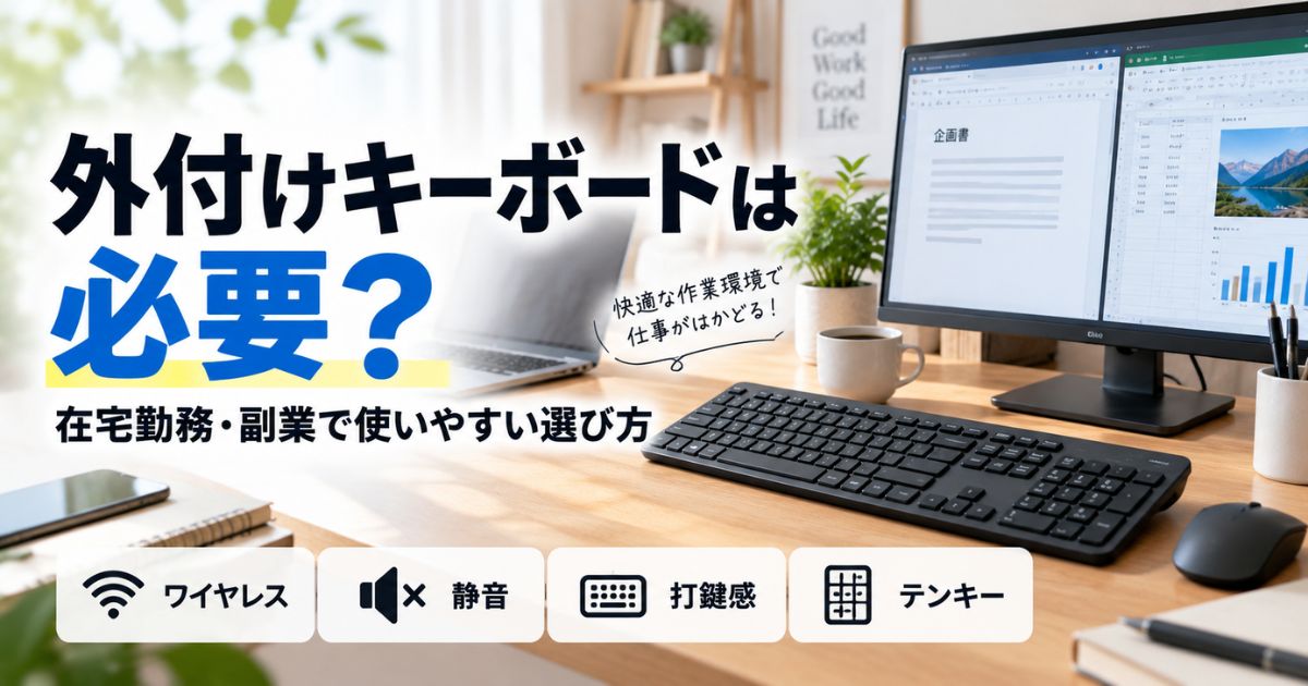 外付けキーボードは必要か在宅勤務・副業で使いやすい選び方を解説